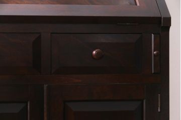 中古　松本民芸家具　上品な雰囲気漂うライティングビューロー(デスク、机、在宅ワーク、在宅用棚)(R-037701)