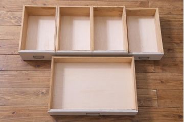 レトロ家具　薄型　かわいいナチュラルペイントの片袖デスク(片袖机、在宅ワーク、在宅用ワークデスク)(R-037702)