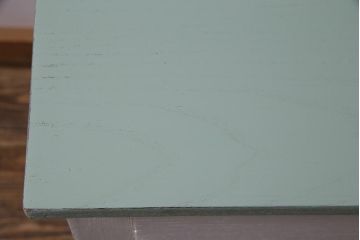 レトロ家具　薄型　かわいいナチュラルペイントの片袖デスク(片袖机、在宅ワーク、在宅用ワークデスク)(R-037702)