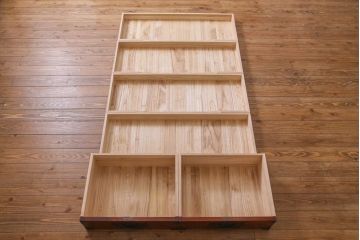 中古　岩谷堂箪笥　棚板リメイク　衣装盆付き　2WAYタンス(キャビネット、サイドボード、チェスト、収納棚)(R-037707)