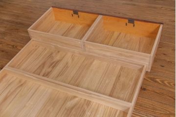 中古　岩谷堂箪笥　棚板リメイク　衣装盆付き　2WAYタンス(キャビネット、サイドボード、チェスト、収納棚)(R-037707)