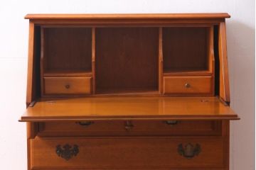 中古　横浜クラシック家具　ダニエル(Daniel)　アーリーアメリカン　ライティングビューロー(デスク、机、在宅ワーク、在宅用チェスト)(R-037715)