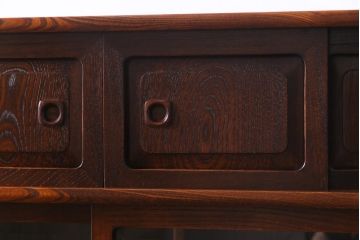中古　指物家具　三方ケヤキ材　桐材　上質な作りの高級茶箪笥(和タンス、キャビネット、飾り棚)(定価約39万円)(R-037716)