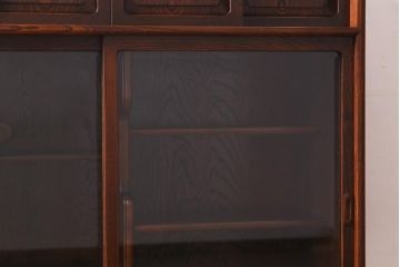 中古　指物家具　三方ケヤキ材　桐材　上質な作りの高級茶箪笥(和タンス、キャビネット、飾り棚)(定価約39万円)(R-037716)