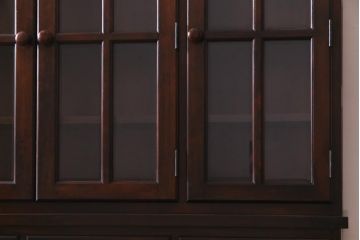 ビンテージ　松本民芸家具　特注品　4枚扉・引き出し4杯　クラシカルな食器棚(キャビネット、収納棚、サイドボード、サイドキャビネット)(R-037717)