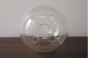 中古　HARIO(ハリオ)　10000　直径26cm　五ツ口フラスコ・スタンド付き(丸底フラスコ、実験器具、ディスプレイ)(R-037718)