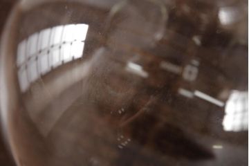 中古　HARIO(ハリオ)　10000　直径26cm　五ツ口フラスコ・スタンド付き(丸底フラスコ、実験器具、ディスプレイ)(R-037718)