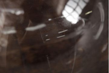 中古　HARIO(ハリオ)　10000　直径26cm　五ツ口フラスコ・スタンド付き(丸底フラスコ、実験器具、ディスプレイ)(R-037718)