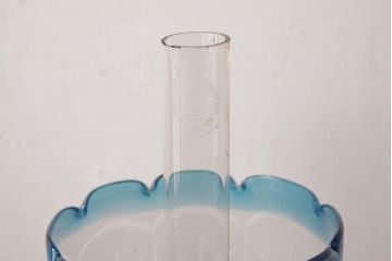 アンティーク雑貨　佐々木硝子　切子ガラスがおしゃれな大正ロマン香るオイルランプ(卓上ランプ、洋燈)(R-037719)