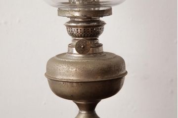 アンティーク雑貨　佐々木硝子　切子ガラスがおしゃれな大正ロマン香るオイルランプ(卓上ランプ、洋燈)(R-037719)