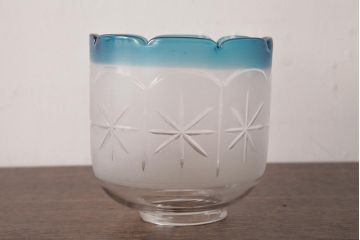 アンティーク雑貨　佐々木硝子　切子ガラスがおしゃれな大正ロマン香るオイルランプ(卓上ランプ、洋燈)(R-037719)