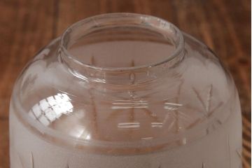 アンティーク雑貨　佐々木硝子　切子ガラスがおしゃれな大正ロマン香るオイルランプ(卓上ランプ、洋燈)(R-037719)