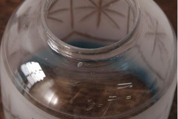 アンティーク雑貨　佐々木硝子　切子ガラスがおしゃれな大正ロマン香るオイルランプ(卓上ランプ、洋燈)(R-037719)