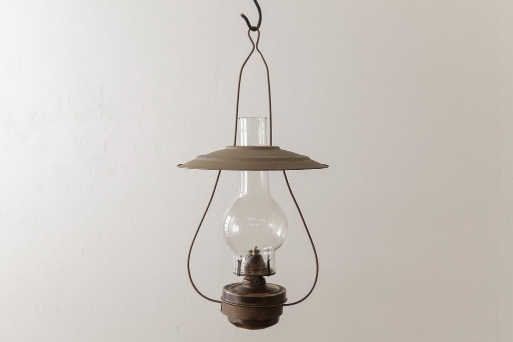 オイルランプ　鳥形　銅製　金属工芸　珍品　アンティーク 高級 民芸調山小屋オイルランプ-7分芯オイルランプ(吊りランプ7