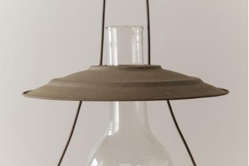 アンティーク雑貨　5分芯　レトロな味わいが魅力的なオイルランプ(吊りランプ、ディスプレイ)(R-037720)