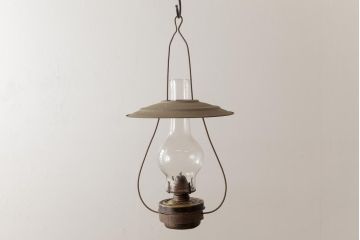 アンティーク雑貨　5分芯　レトロな味わいが魅力的なオイルランプ(吊りランプ、ディスプレイ)(R-037720)