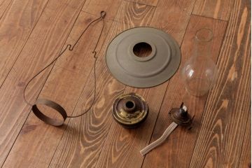 アンティーク雑貨　5分芯　レトロな味わいが魅力的なオイルランプ(吊りランプ、ディスプレイ)(R-037720)