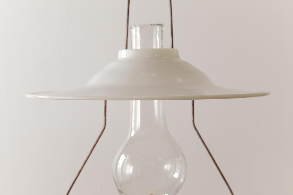 アンティーク　乳白　切子オイルランプ 昭和レトロ オイルランプ アンティーク風 : Ulkona ウルコナ ヤフー店