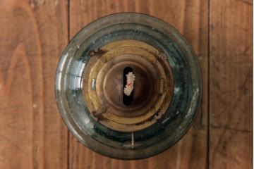 アンティーク雑貨　5分芯　レトロ　乳白色シェードのオイルランプ(吊りランプ、ディスプレイ)(R-037723)