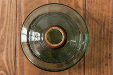 アンティーク雑貨　5分芯　レトロ　アルミシェードのオイルランプ(吊りランプ、ディスプレイ)(R-037724)