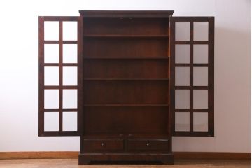 中古　北海道民芸家具　飾り棚にもおすすめなブックケース(本箱、収納棚、キャビネット)(R-037725)
