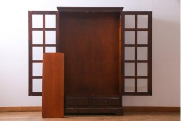 中古　北海道民芸家具　飾り棚にもおすすめなブックケース(本箱、収納棚、キャビネット)(R-037725)