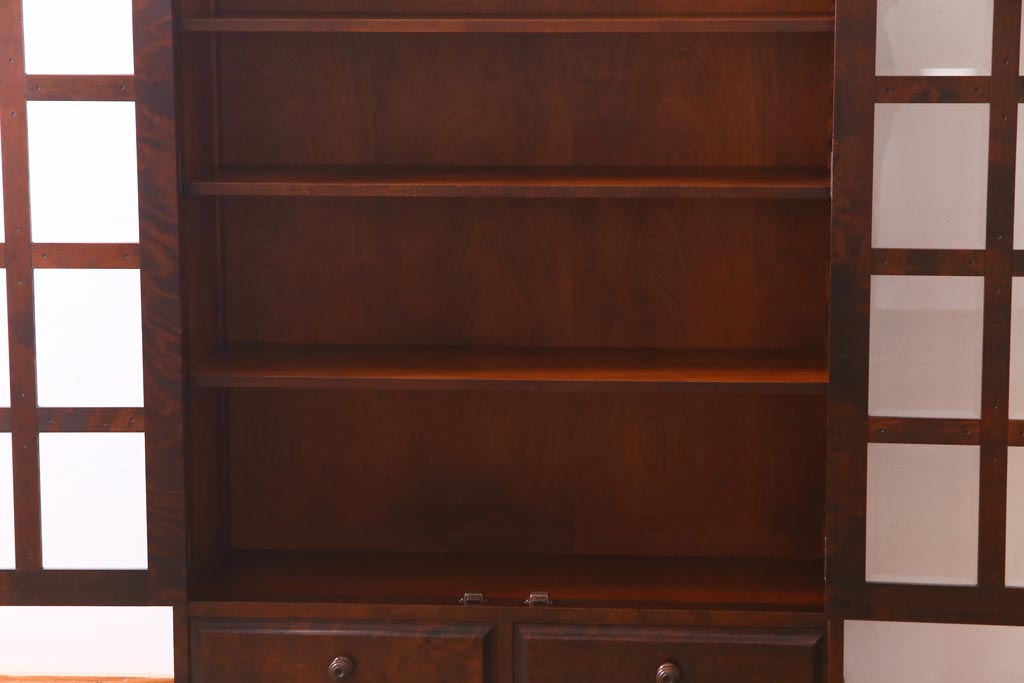 中古　北海道民芸家具　飾り棚にもおすすめなブックケース(本箱、収納棚、キャビネット)(R-037725)