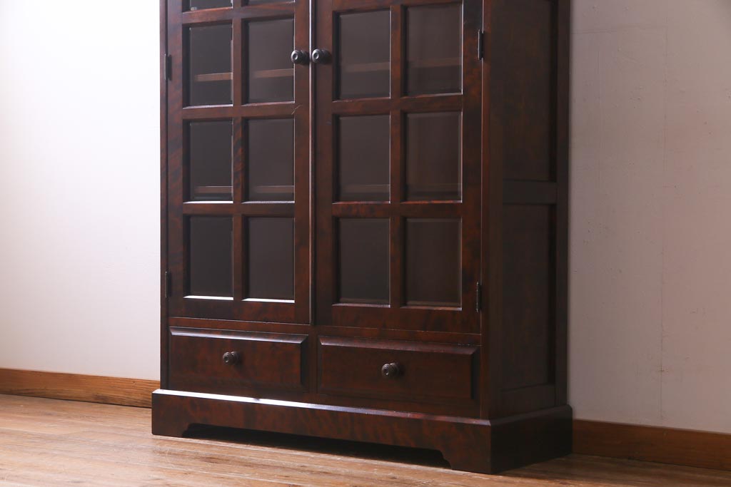 中古　北海道民芸家具　飾り棚にもおすすめなブックケース(本箱、収納棚、キャビネット)(R-037725)