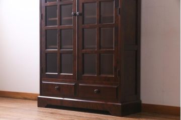 中古　北海道民芸家具　飾り棚にもおすすめなブックケース(本箱、収納棚、キャビネット)(R-037725)