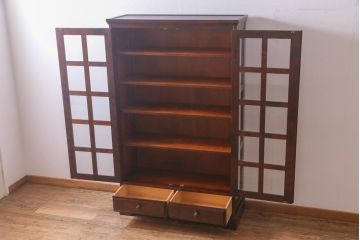 中古　北海道民芸家具　飾り棚にもおすすめなブックケース(本箱、収納棚、キャビネット)(R-037725)