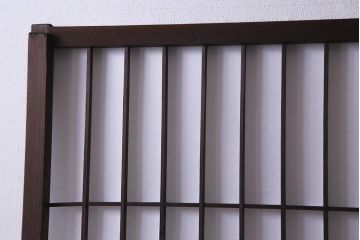 アンティーク建具　山水図の透かしが目を引く額入り障子戸2枚セット(引き戸)(R-037727)