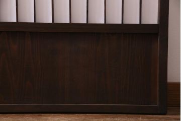 アンティーク建具　山水図の透かしが目を引く額入り障子戸2枚セット(引き戸)(R-037727)