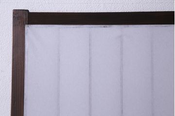 アンティーク建具　山水図の透かしが目を引く額入り障子戸2枚セット(引き戸)(R-037727)