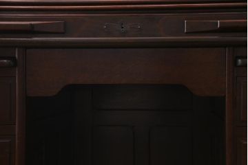 アンティーク家具　ナラ材　大正ロマン香るシックな佇まいのロールトップデスク(両袖机)(R-037728)