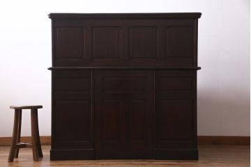 アンティーク家具　ナラ材　大正ロマン香るシックな佇まいのロールトップデスク(両袖机)(R-037728)