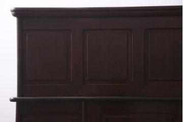 アンティーク家具　ナラ材　大正ロマン香るシックな佇まいのロールトップデスク(両袖机)(R-037728)