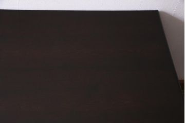 中古　松本民芸家具　シックな色合いが上品なM型両袖机(デスク)(定価62万円)(R-037729)