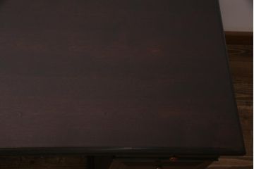 中古　松本民芸家具　シックな色合いが上品なM型両袖机(デスク)(定価62万円)(R-037729)