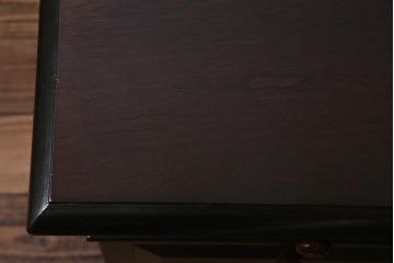 中古　松本民芸家具　シックな色合いが上品なM型両袖机(デスク)(定価62万円)(R-037729)