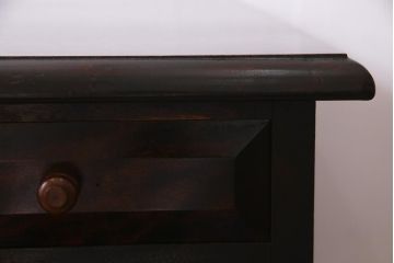 中古　松本民芸家具　シックな色合いが上品なM型両袖机(デスク)(定価62万円)(R-037729)