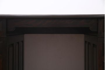 中古　松本民芸家具　シックな色合いが上品なM型両袖机(デスク)(定価62万円)(R-037729)