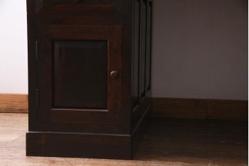 中古　松本民芸家具　シックな色合いが上品なM型両袖机(デスク)(定価62万円)(R-037729)