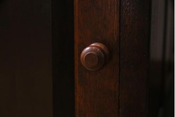 中古　松本民芸家具　シックな色合いが上品なM型両袖机(デスク)(定価62万円)(R-037729)