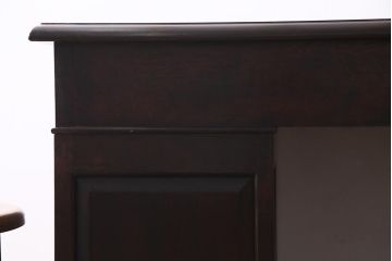 中古　松本民芸家具　シックな色合いが上品なM型両袖机(デスク)(定価62万円)(R-037729)