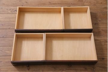 中古　北海道民芸家具　特注サイズ　シックで落ち着きのある色味のサイドボード(収納棚、戸棚、キャビネット)(R-037730)