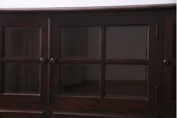 中古　北海道民芸家具　特注サイズ　シックで落ち着きのある色味のサイドボード(収納棚、戸棚、キャビネット)(R-037730)