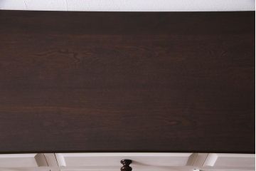 中古　リメイク　北海道民芸家具　上品さが感じられるレトロシックなペイントサイドボード(収納棚、戸棚)(R-037732)