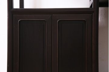 アンティーク家具　和製アンティーク　紫檀(シタン)材　シックな佇まいの飾り棚(茶棚、違い棚)(R-037733)
