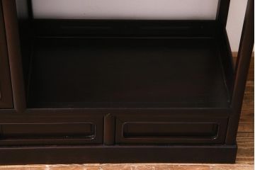アンティーク家具　和製アンティーク　紫檀(シタン)材　シックな佇まいの飾り棚(茶棚、違い棚)(R-037733)
