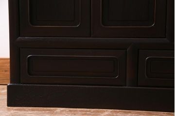 アンティーク家具　和製アンティーク　紫檀(シタン)材　シックな佇まいの飾り棚(茶棚、違い棚)(R-037733)